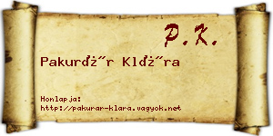 Pakurár Klára névjegykártya